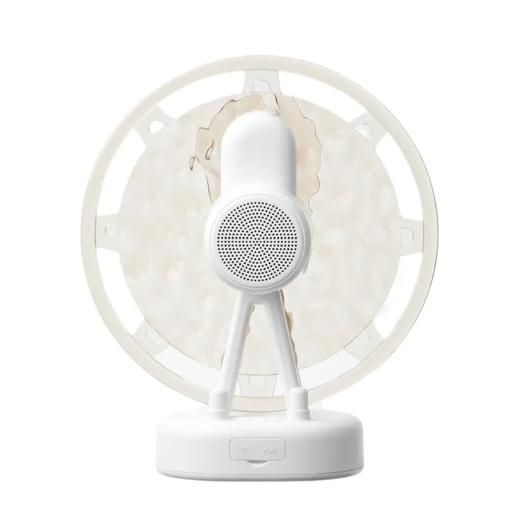 Ferris wheel design Bluetooth speaker with colourful water ripple lighting in pink or white colours
