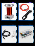 220V music Tesla coil driver board with controller and cables for SSTC plasma demonstrations.