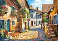 Rimless linen oil painting landscape artwork 40x50cm hand-painted modern decor