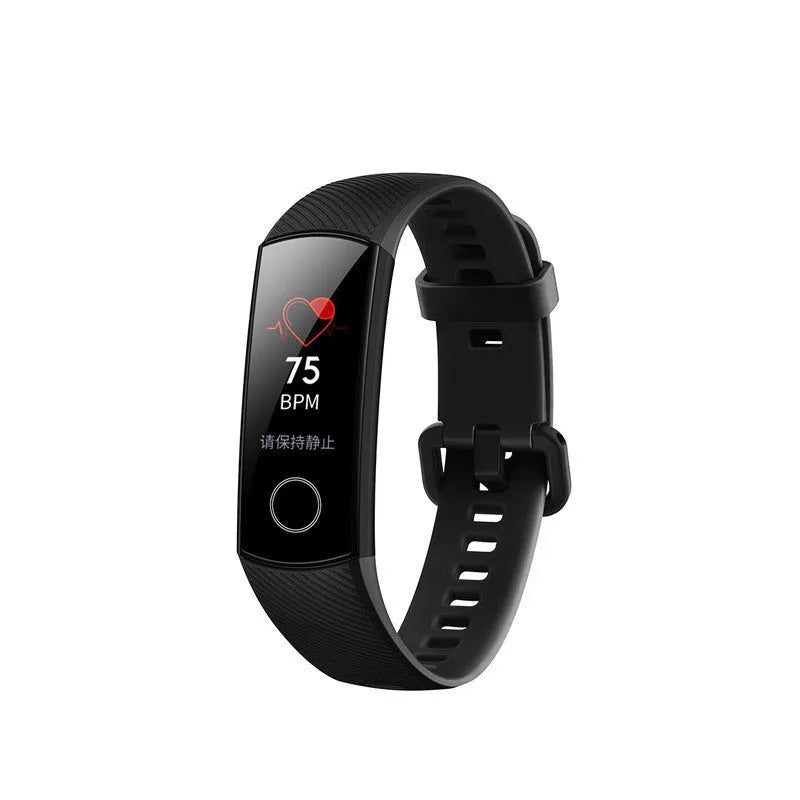 50m waterproof silicone activity tracker bracelet with heart rate and sleep monitoring in black
