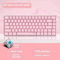 Pink 82-key mechanical gaming keyboard with white backlight and metal housing