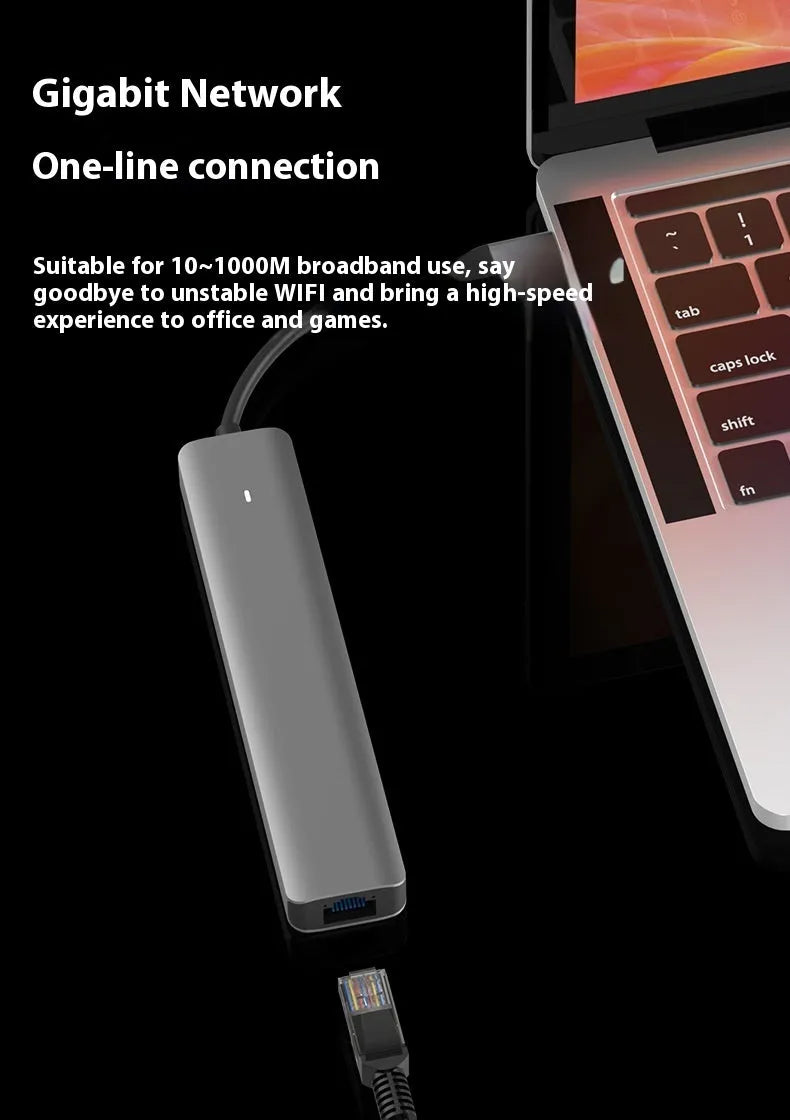 LQT-LH07 7-in-1 USB card reader hub with PD charging port for laptop connectivity expansion