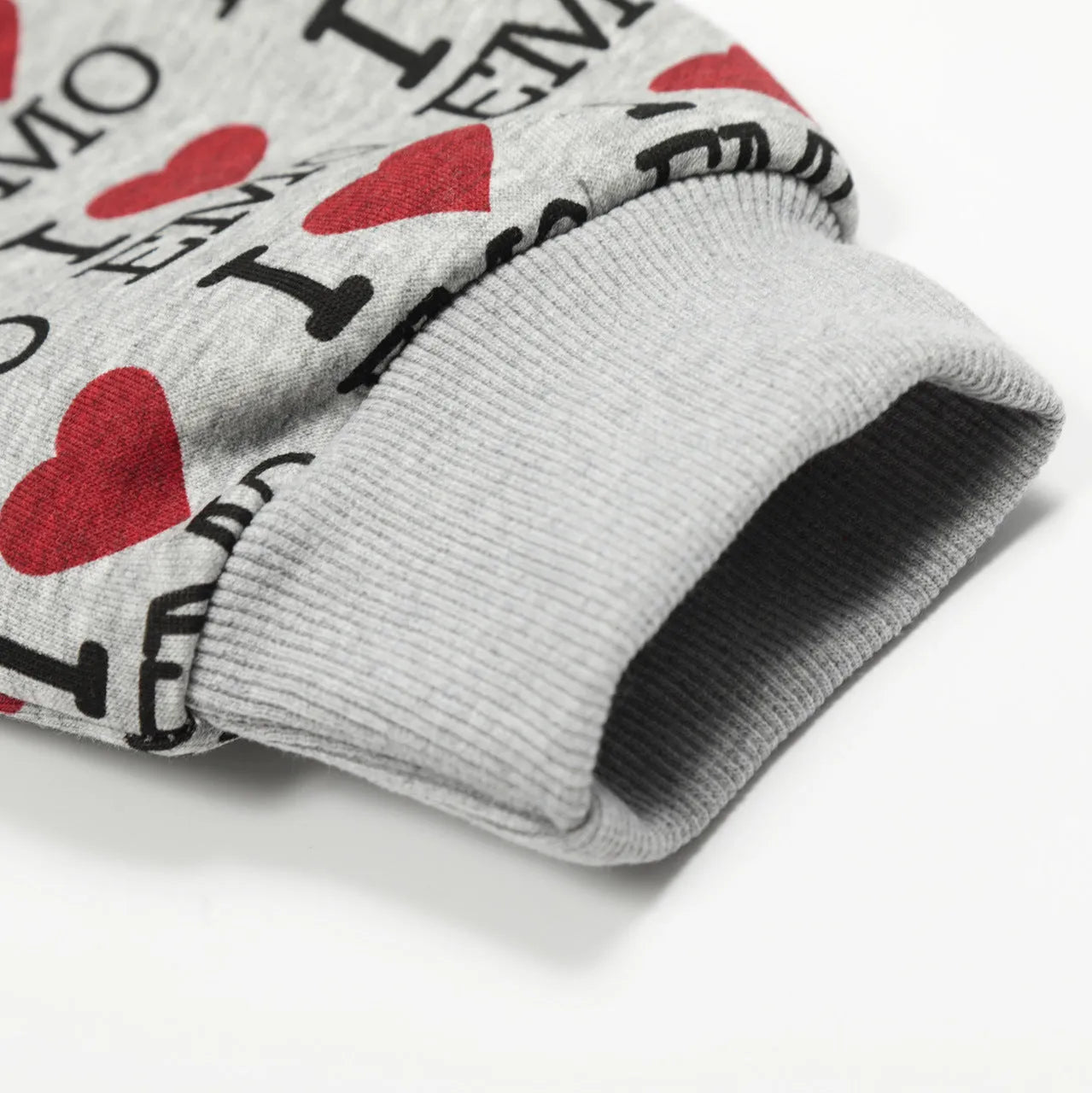 Women's melange grey hooded cardigan with retro pattern, long sleeves, cotton fabric