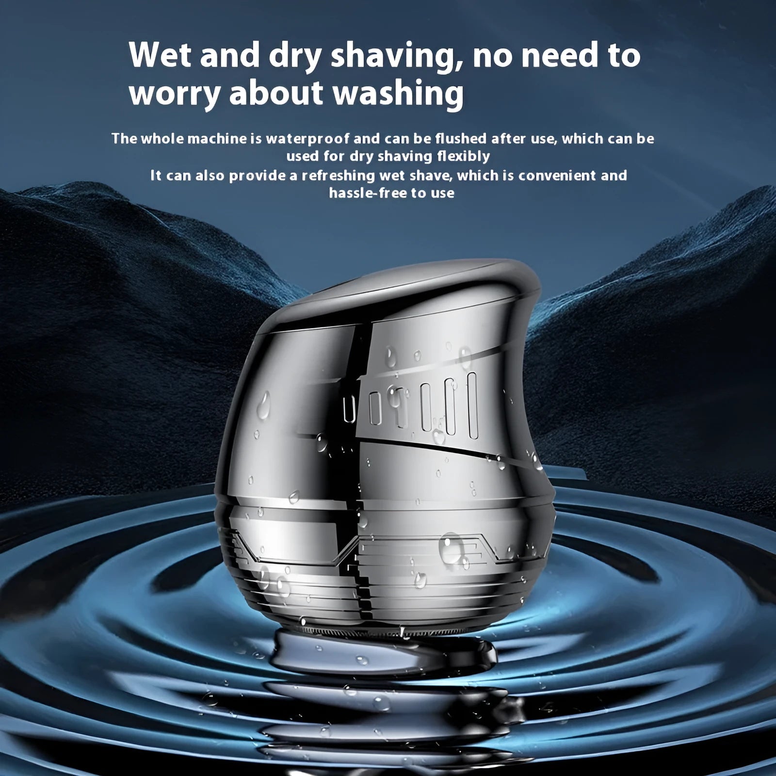 Single cutter head magnetic suction rechargeable electric shaver with ABS material in Gun Black colour