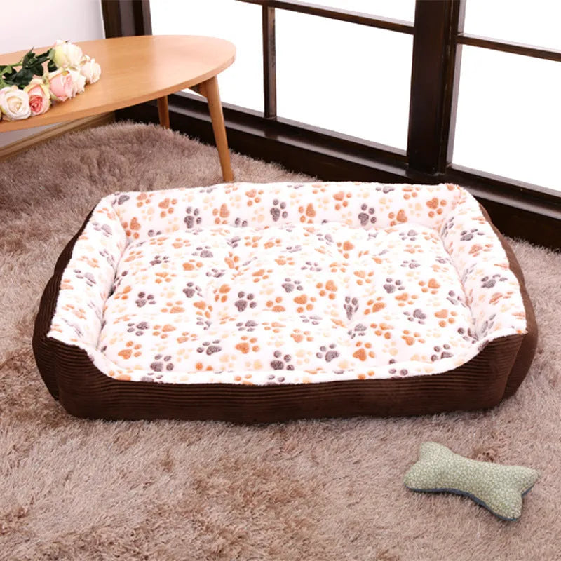 Soft plush dog bed in beige colour showing sofa kennel design with enclosed sides
