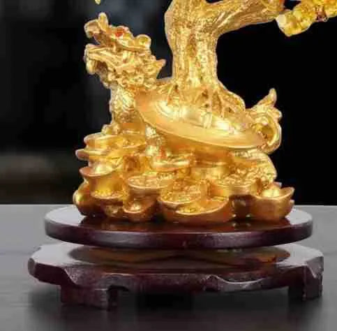 Citrine small water turtle money tree Feng Shui ornament with resin construction