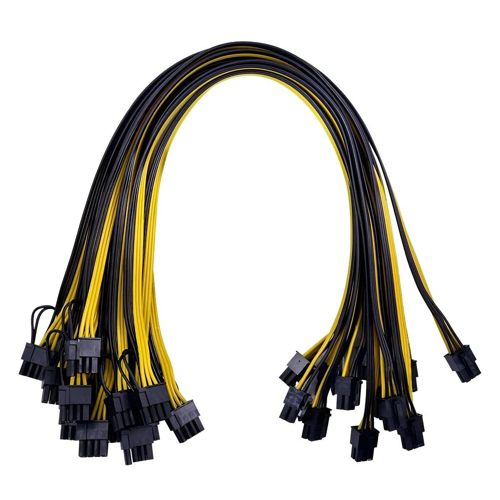Yellow 70cm 6pin to dual 8pin graphics card power adapter cable