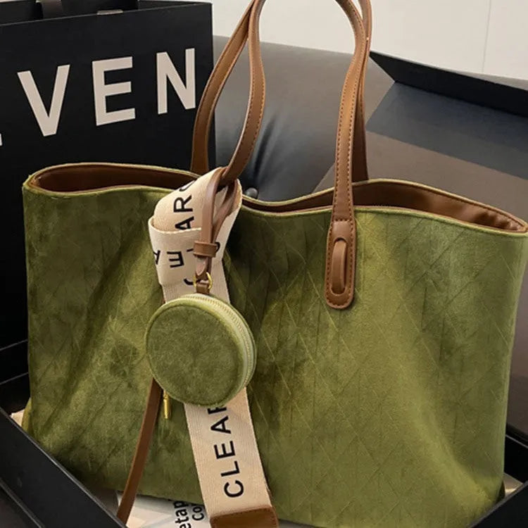 Large horizontal polyester shoulder tote bag with internal zipped compartment in four colour options