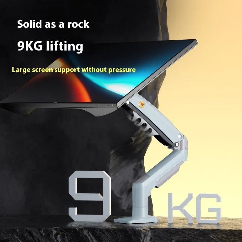 F80-XV grey computer monitor bracket robotic arm on desk with aluminium alloy construction
