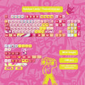 Cartoon pig themed keyboard keycap full set with colourful sublimation designs for mechanical keyboards