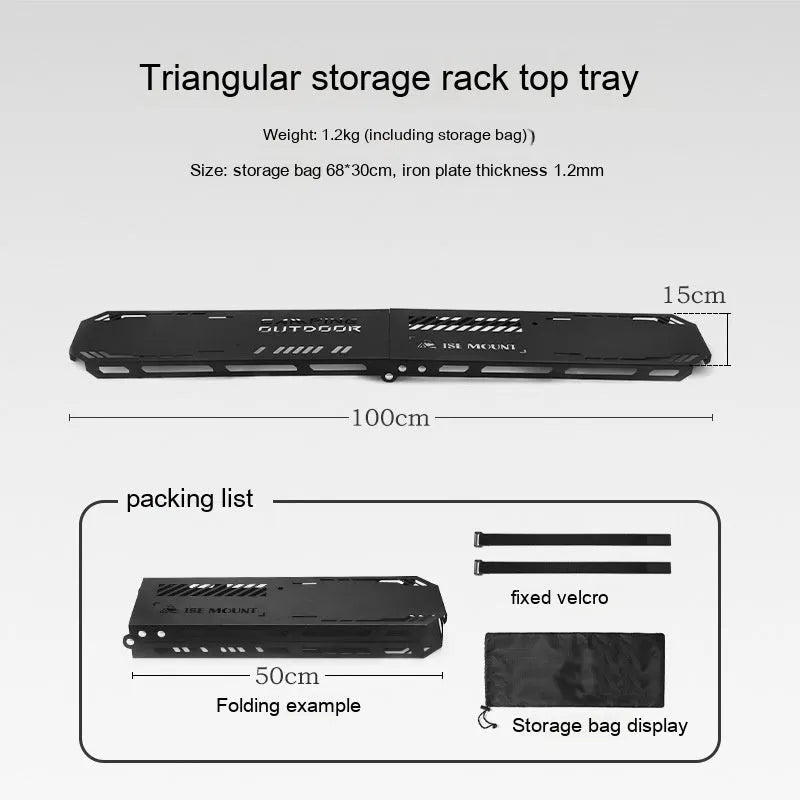 Aluminium alloy triangle folding clothes drying rack with multiple hooks for camping