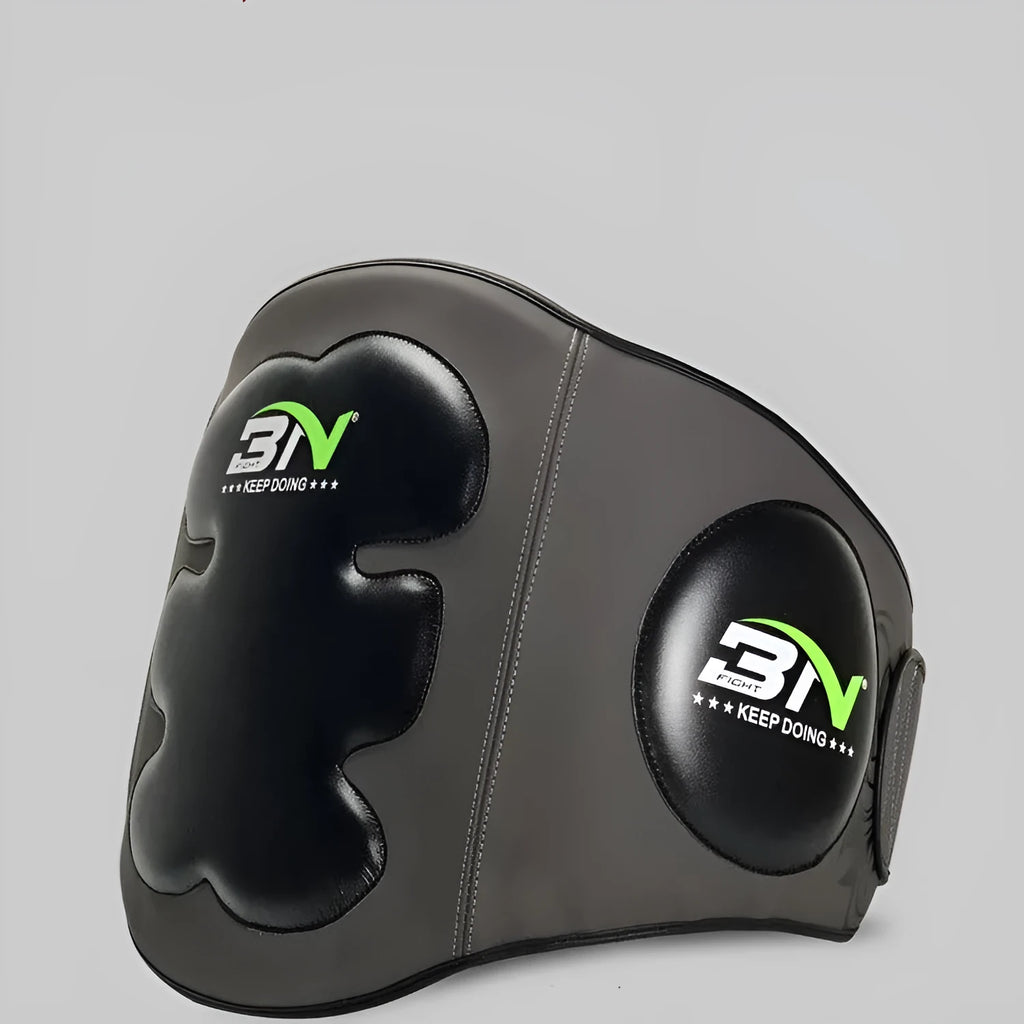 Dark grey boxing chest protection target with thickened padding for Sanda training.