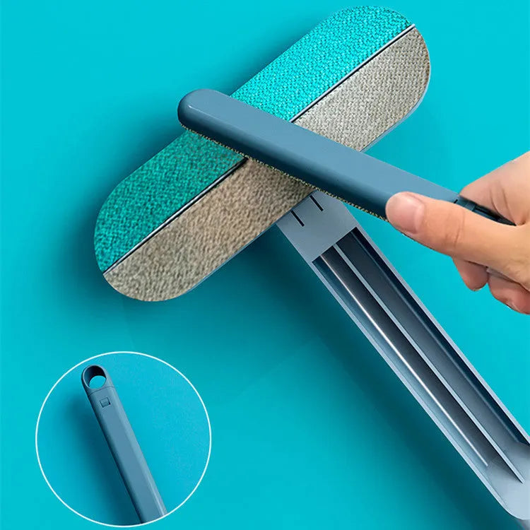 4-in-1 multifunctional hair removal brush with flannel surface, plastic handle, 45 x 18cm, for pet hair and screen cleaning