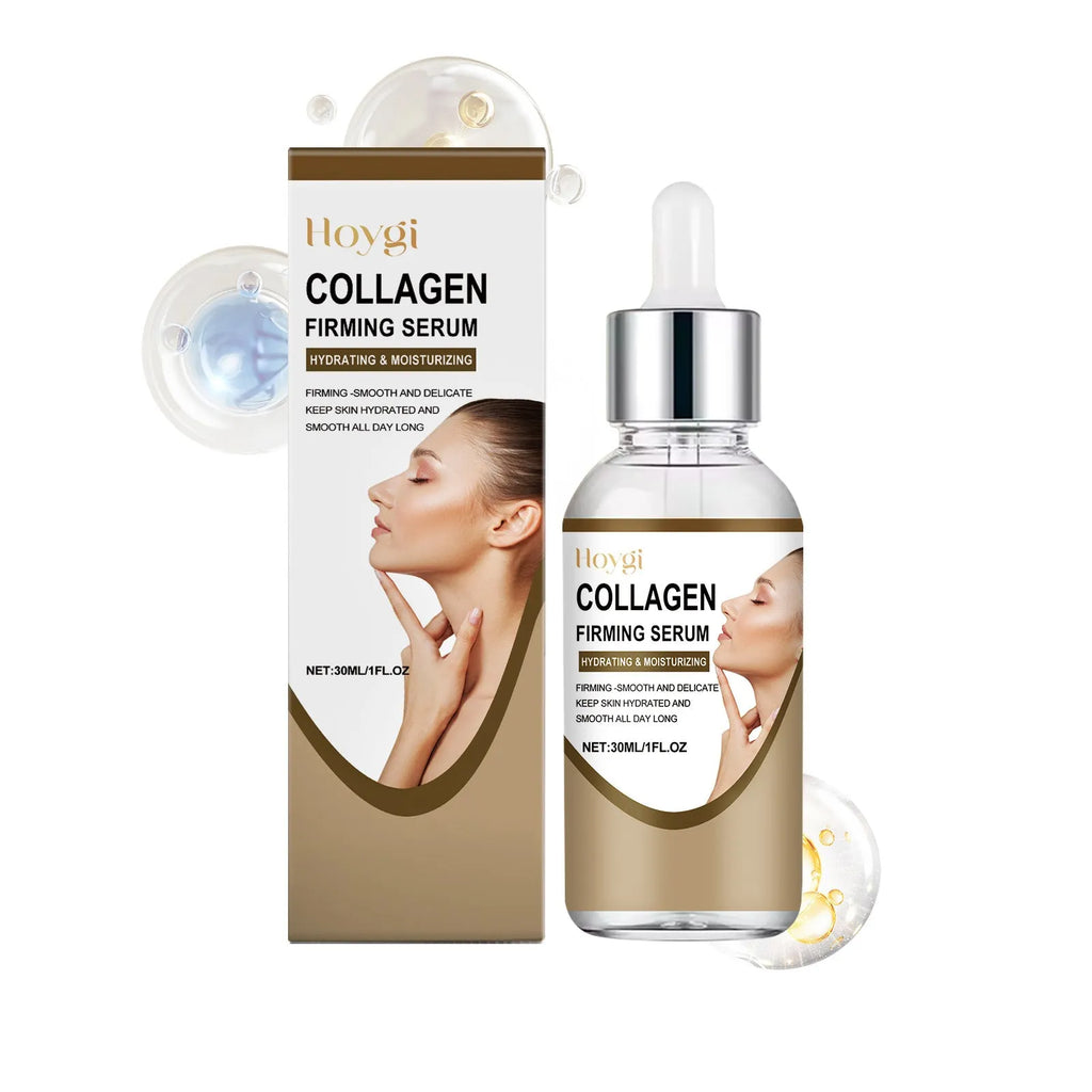 30ml collagen firming care solution bottle measuring 10.3cm tall with 2.8cm square base