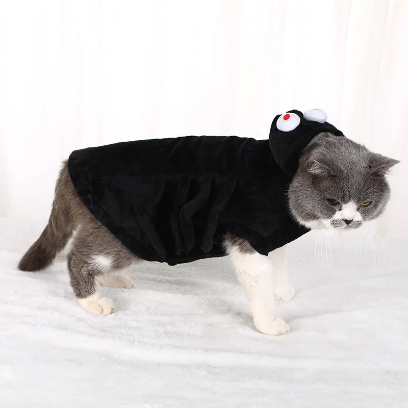 Halloween spider costume for dogs and cats in polyester with full-length design