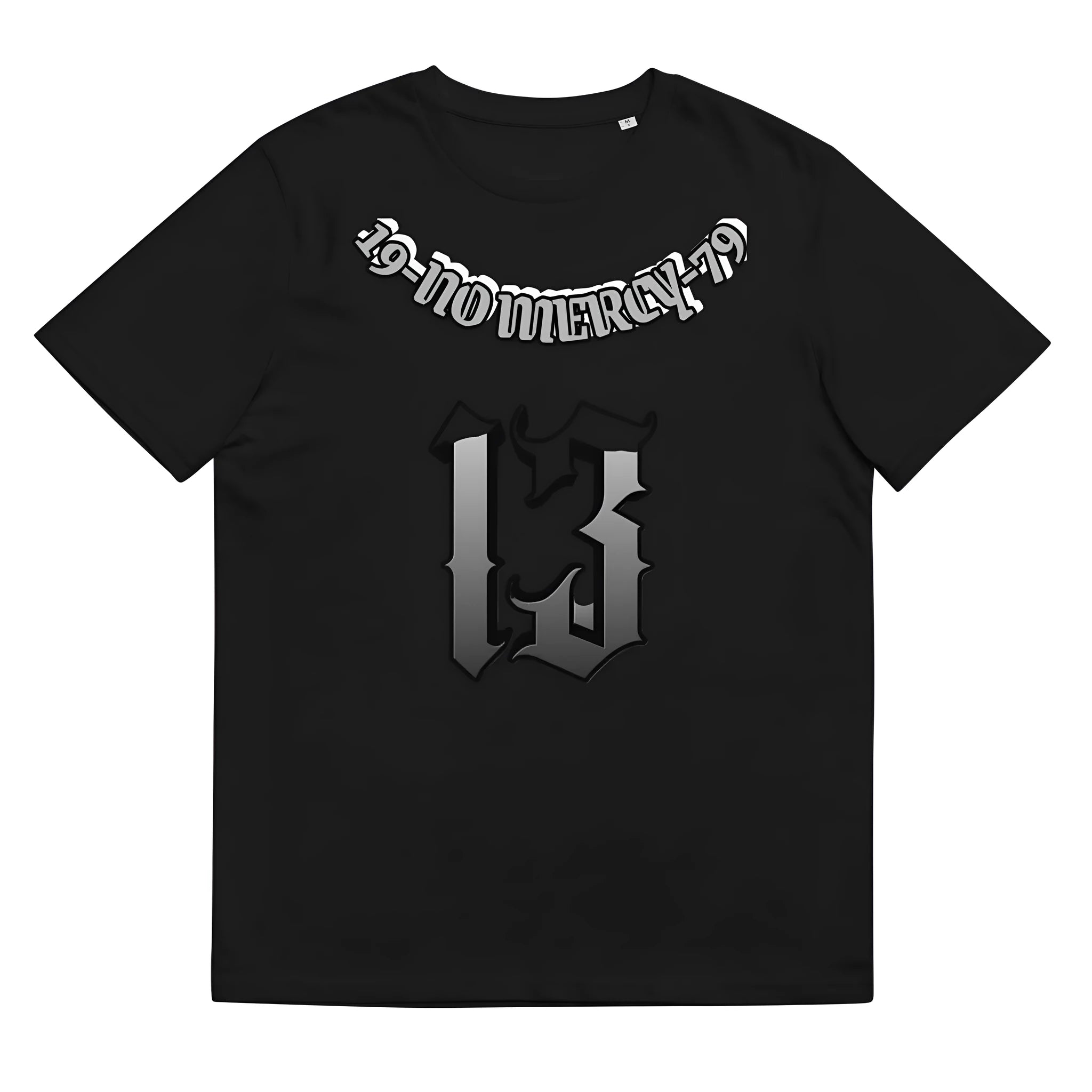 Men's black casual t-shirt with a 3D digital print design on the front, short sleeves, and a round neck.
