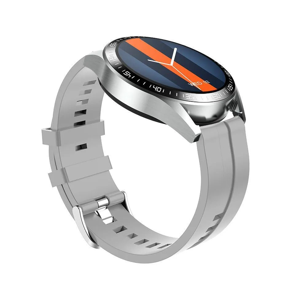 GS3 Max smartwatch in black or silver on silicone strap, showing 1.35-inch IPS screen displaying health stats.