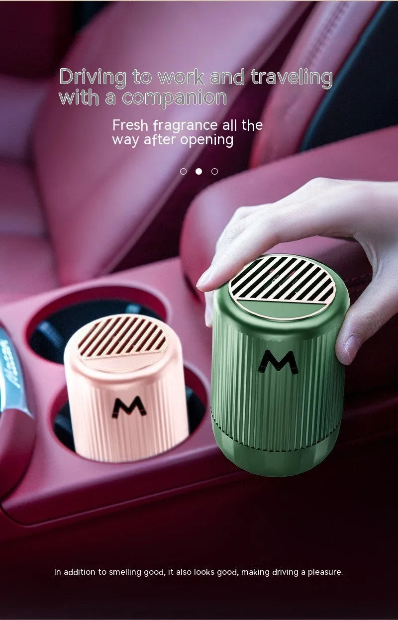 Solid car aromatherapy decoration cup measuring 10x6cm with Ai Meng format design