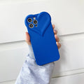 Love heart TPU phone case with net celebrity material bottom for iPhone, solid colour back cover in wine red