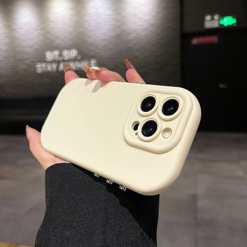 Soft silicone phone case with electroplating finish in antique white for iPhone, shockproof and anti-fingerprint