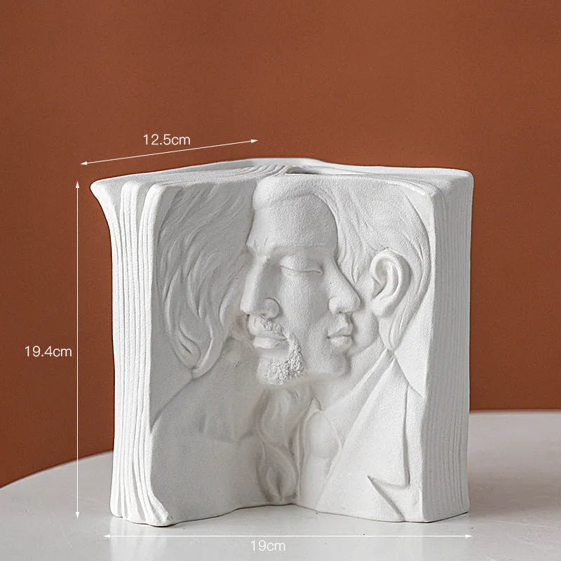 Glazed ceramic book stand in modern simplicity style, shown in one of four colour designs.