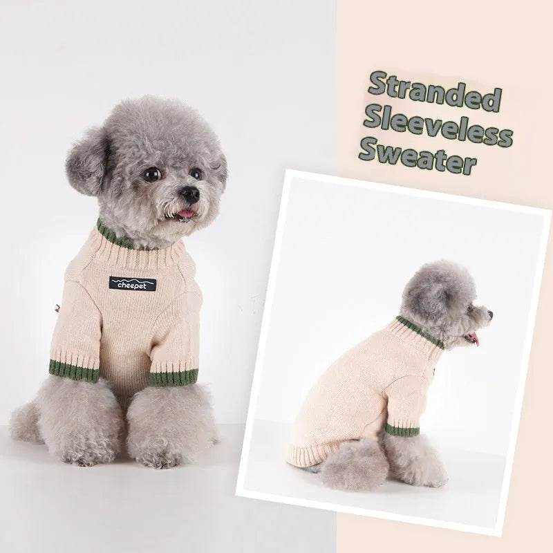 Wool pet sweater with two legs design in Crown Blue colour on dog