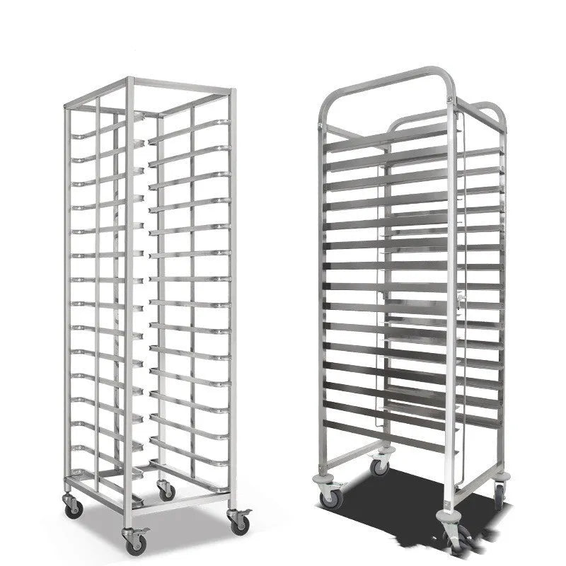 Stainless steel six-layer baking tray rack with security lock, 40cm by 60cm tray size