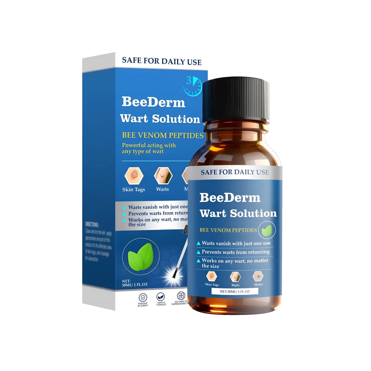 30ml peptide skin care solution bottle with centella asiatica, bee venom, tea tree oil and cypress leaf extract