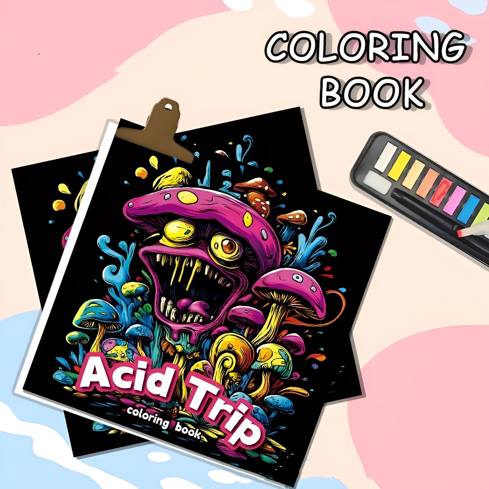 A5 portrait sketchbook with an acid tour coloured cover, shown with its 200mm length.