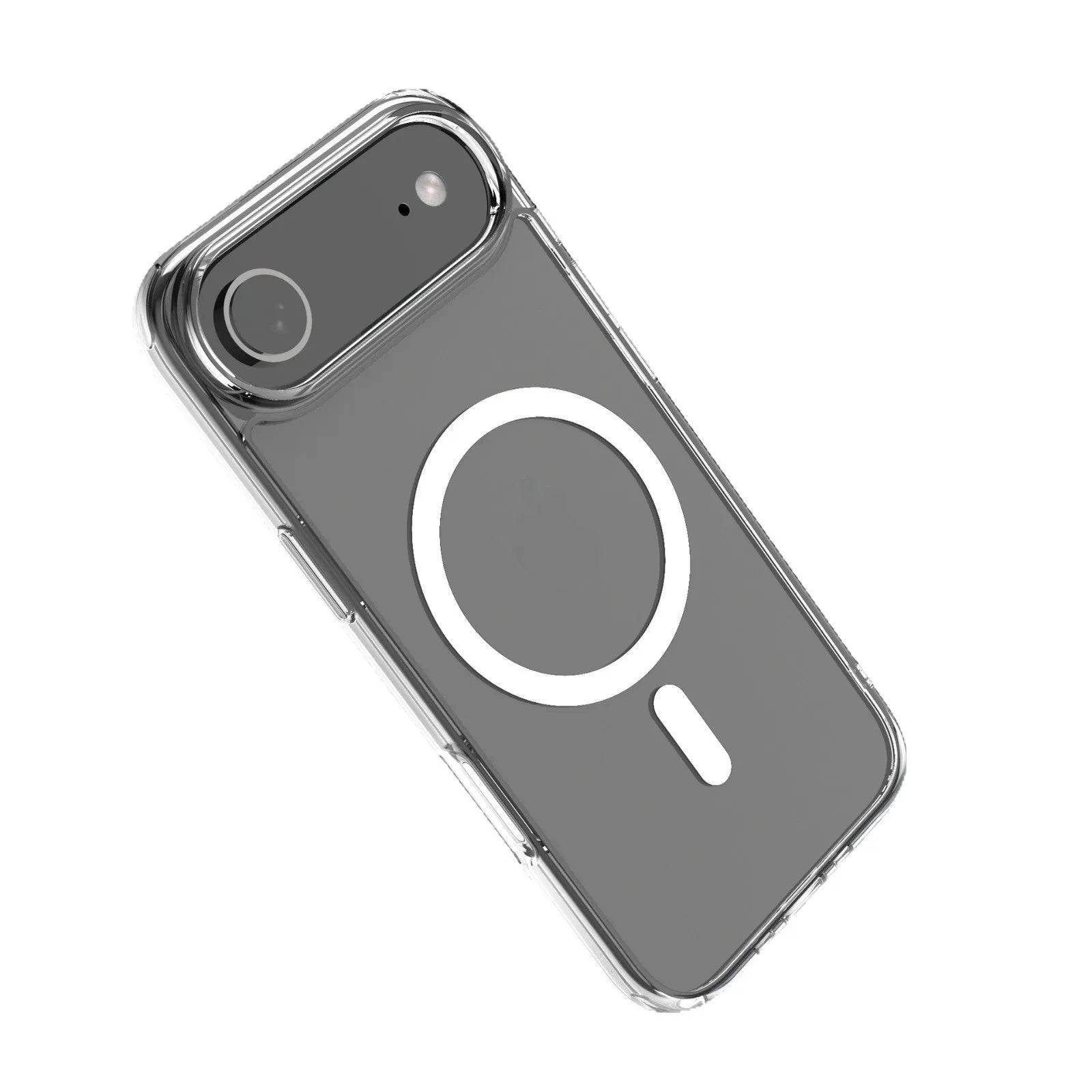Transparent magnetic phone case for iPhone 17 models showing shockproof design