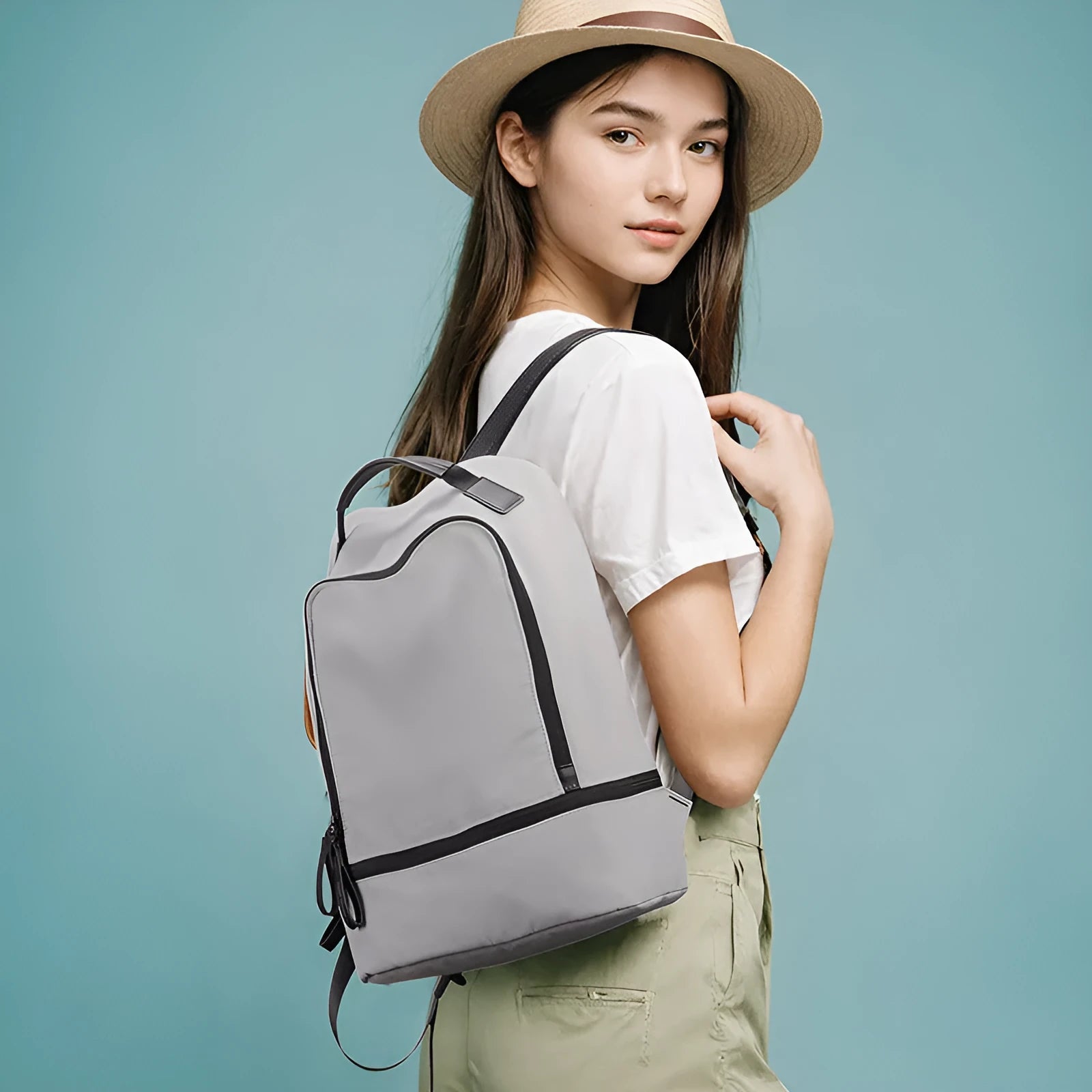 Marco Leideng ultra light Oxford cloth backpack in blue black colour with urban simplicity style