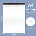 A4 tearable notebook with wireless adhesive binding and grid pattern paper for meeting minutes
