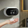 Automatic wall-mounted hand sanitiser dispenser in white with infrared sensor and 500ml capacity