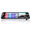 12-inch rearview mirror tachograph dual lens touchscreen GPS Bluetooth reversing image front rear video 12V plastic