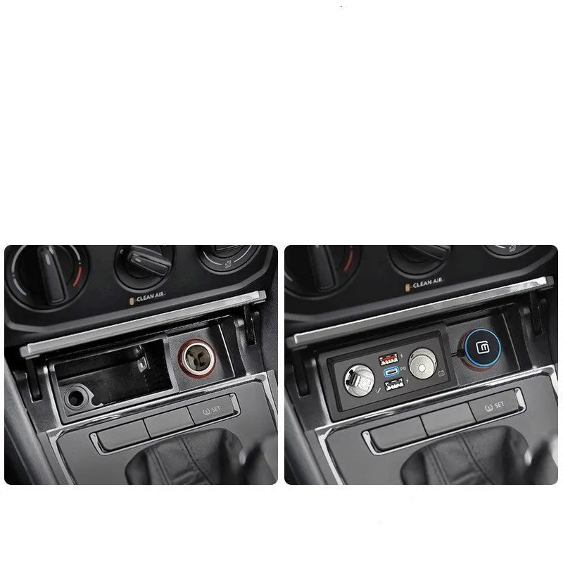 QC3.0 fast car charger for Volkswagen Lavida and Skoda Pola vehicles with Android and Apple compatibility