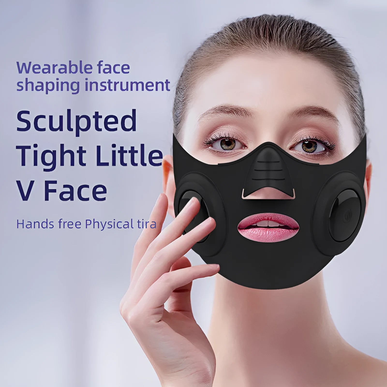 Black photon rejuvenation beauty mask device with USB charging for household facial skincare