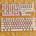 Full set of 141 Meow Meow Team themed keycaps with sublimation printing on five sides.