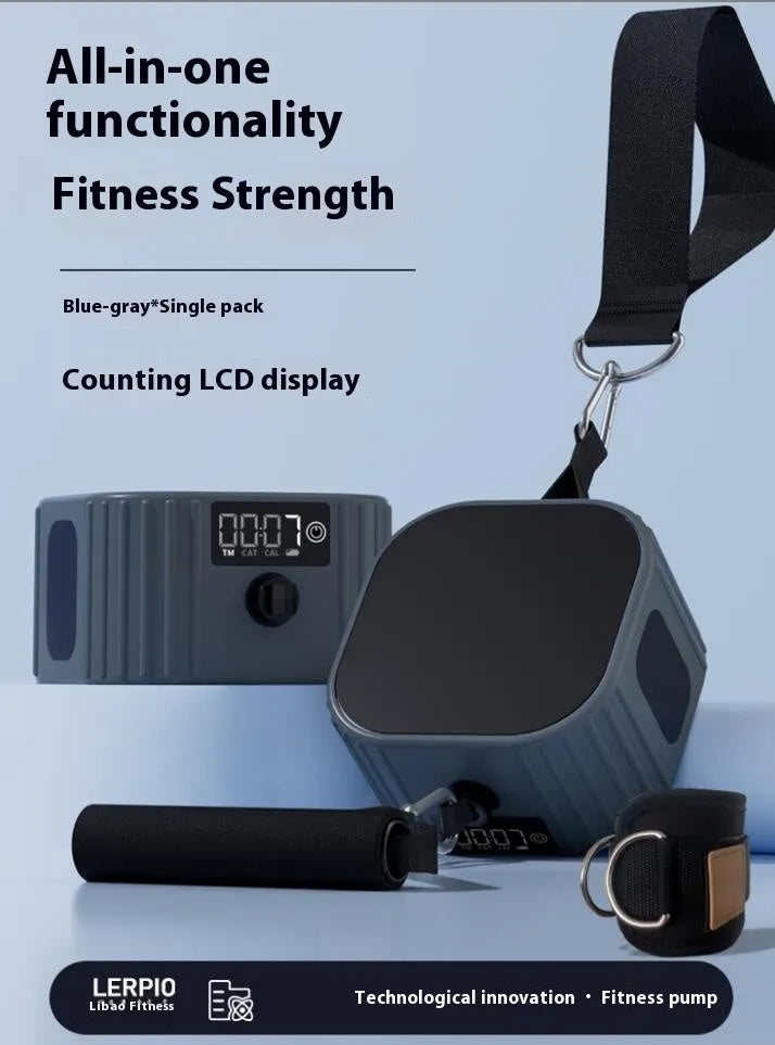 Intelligent resistance training tensioner with adjustable 2-20kg system in blue grey colour
