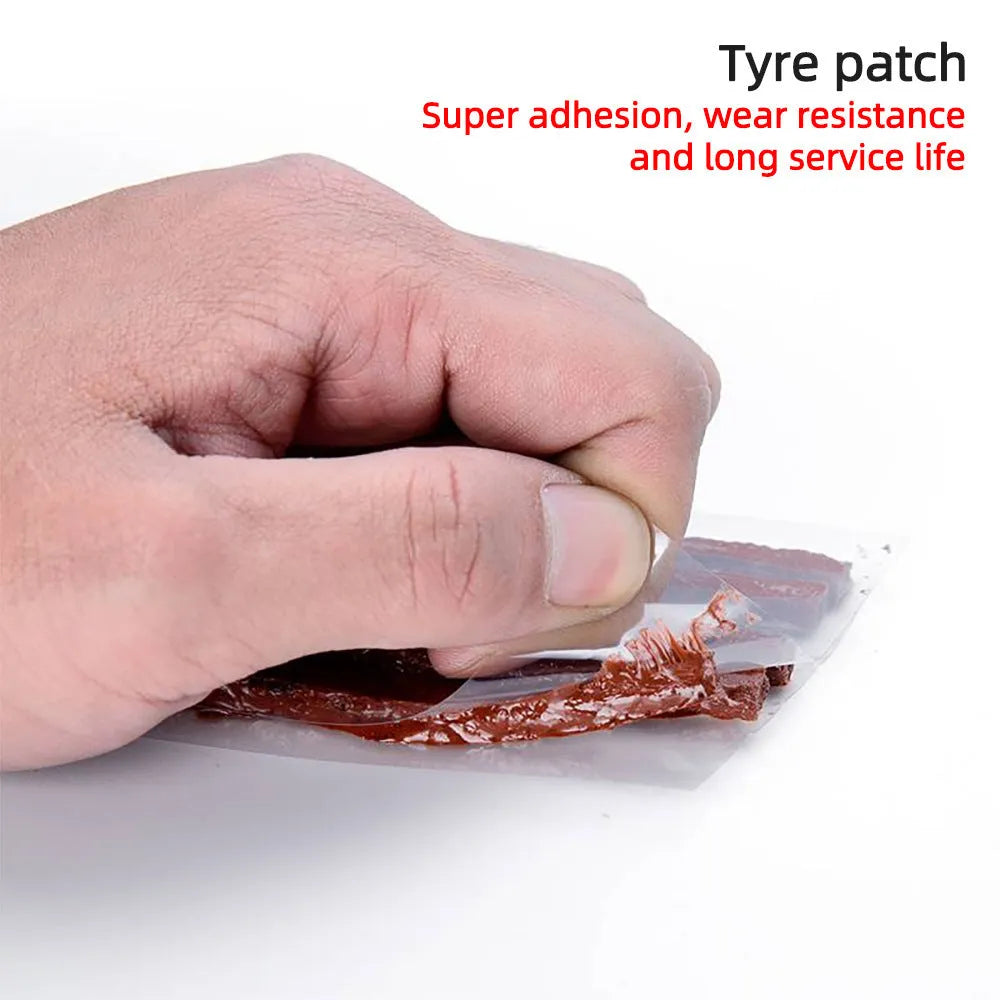 Steel vacuum tire repair tool set with PVC bag and tools for car motorcycle bicycle tyres