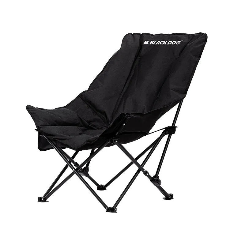 Night black Oxford cloth portable folding chair in moon style for outdoor seating