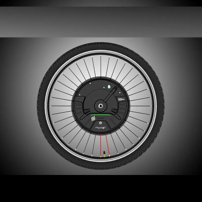 Black alloy hub motor wheel for mountain bike electric conversion with intelligent micro-power system