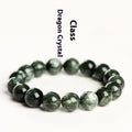 Green dragon crystal bracelet with 8-9mm geometry beads and ruyi design elements