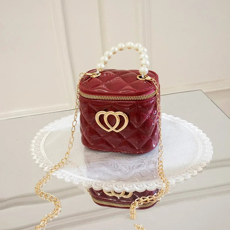 PVC bucket gel bag with heart pattern in seven colour options