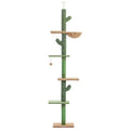 Solid wood cat climbing frame with integrated scratch board and toy measuring TT 40x25x240-260cm