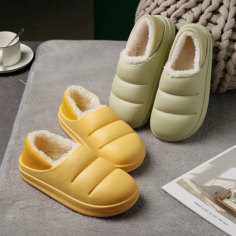 Waterproof EVA overshoe slippers with non-slip soles available in six colours