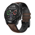 Ticwatch Pro X black smartwatch on wrist showing dual-layer display with time and heart rate.