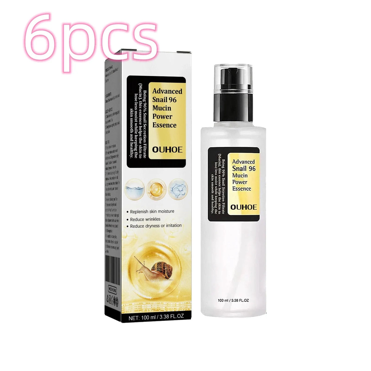 100ml Snail Serum Collagen Facial Serum bottle with hydrating and firming properties
