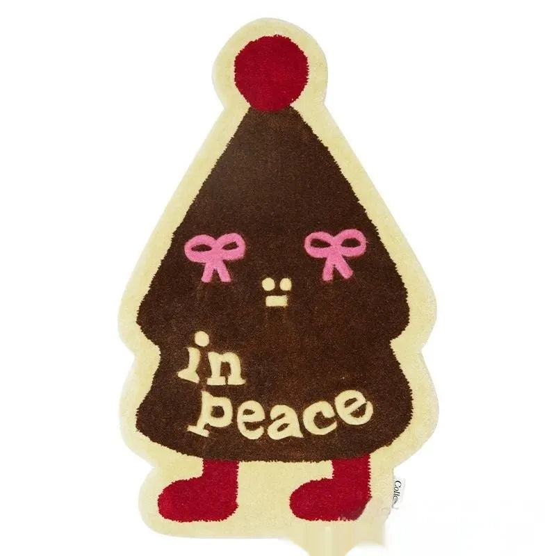 Christmas-themed hallway mat with festive patterns including Santa Claus design and non-slip bottom