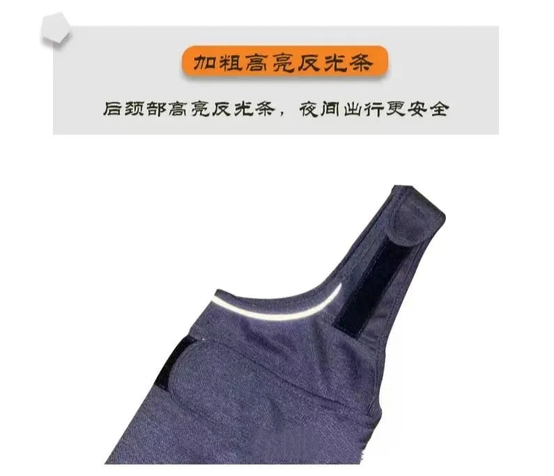 Heather Grey dog anxiety pressure vest made of brocade cotton ponte-de-roma on a medium-sized dog