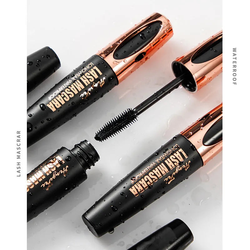 Black waterproof sweat-proof mascara in standard size with colour box packaging